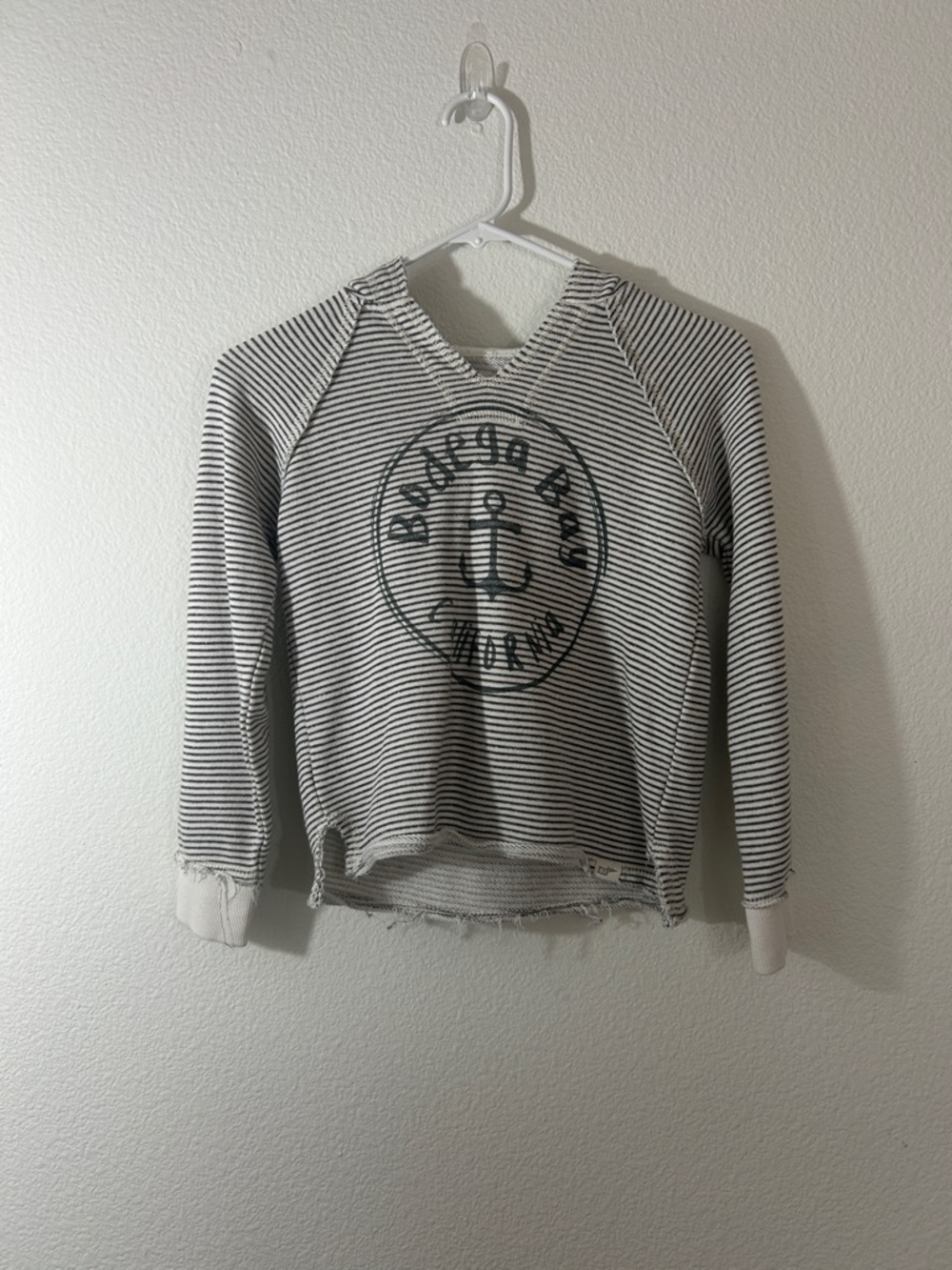 Blue 84 Striped Kids Pullover Hoodie with Anchor Graphic